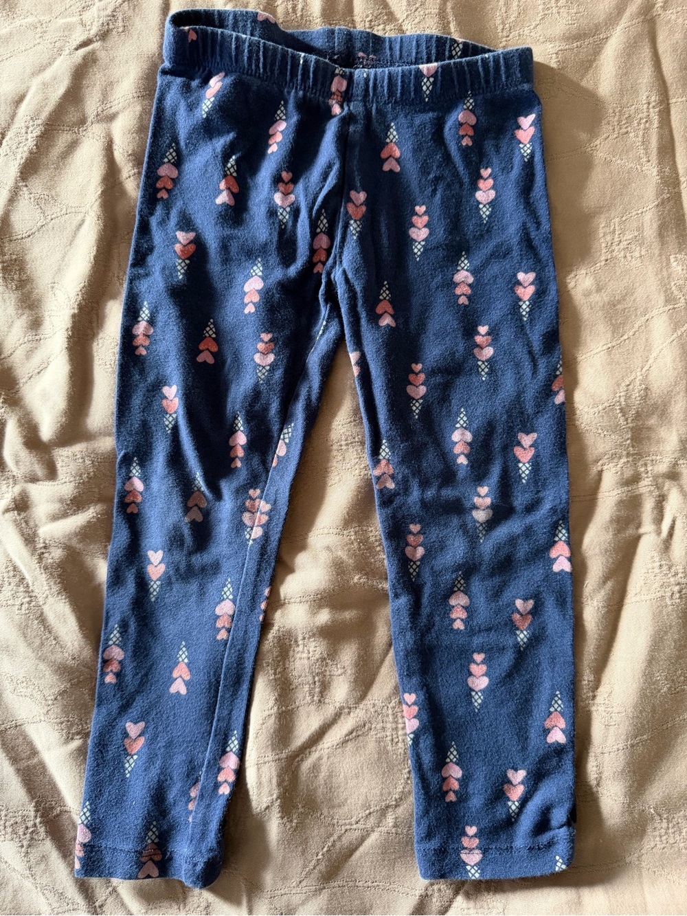 Gymboree Navy Leggings with Pink Heart Motif